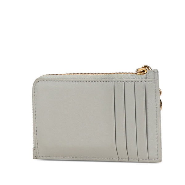 ディオール カナージュ コインケース フラグメントケース グレー レザー レディース Dior 【中古】