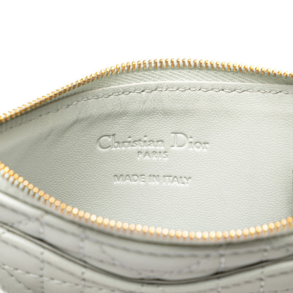 ディオール カナージュ コインケース フラグメントケース グレー レザー レディース Dior 【中古】