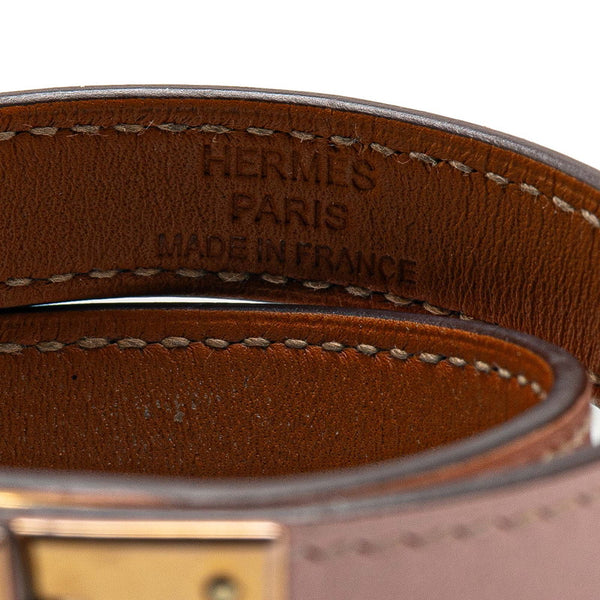 エルメス ケリー ドゥブルトゥール ブレスレット ピンク ゴールド ヴォースイフト メッキ レディース HERMES 【中古】