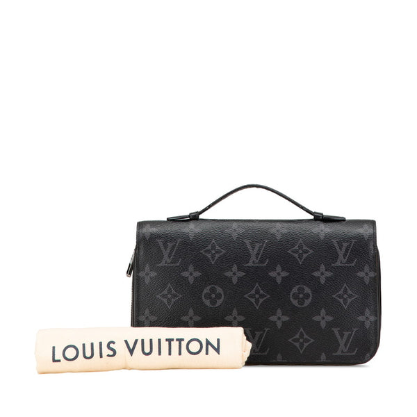 ルイ ヴィトン モノグラム エクリプス ジッピー XL ラウンドファスナー 長財布 M61698 ブラック PVC レザー メンズ LOUIS VUITTON 【中古】