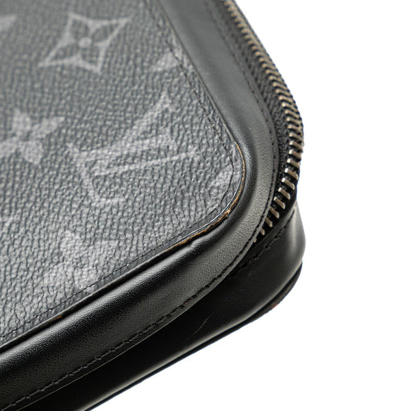 ルイ ヴィトン モノグラム エクリプス ジッピー XL ラウンドファスナー 長財布 M61698 ブラック PVC レザー メンズ LOUIS VUITTON 【中古】