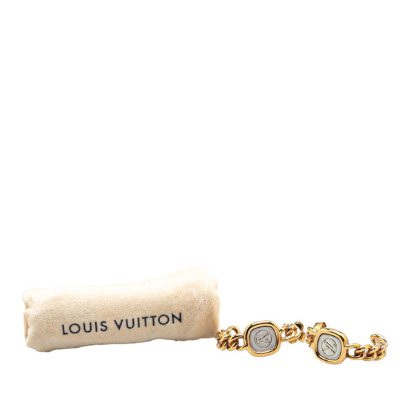 ルイ ヴィトン IDピアス チェーン モチーフ ピアス M61093 ゴールド シルバー メッキ レディース LOUIS VUITTON 【中古】