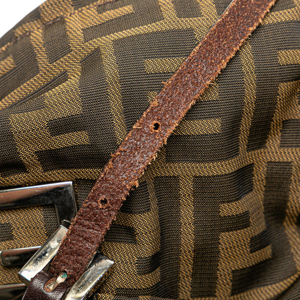 フェンディ ズッカ ミニ ハンドバッグ トートバッグ 2370 ブラウン キャンバス レザー レディース FENDI 【中古】