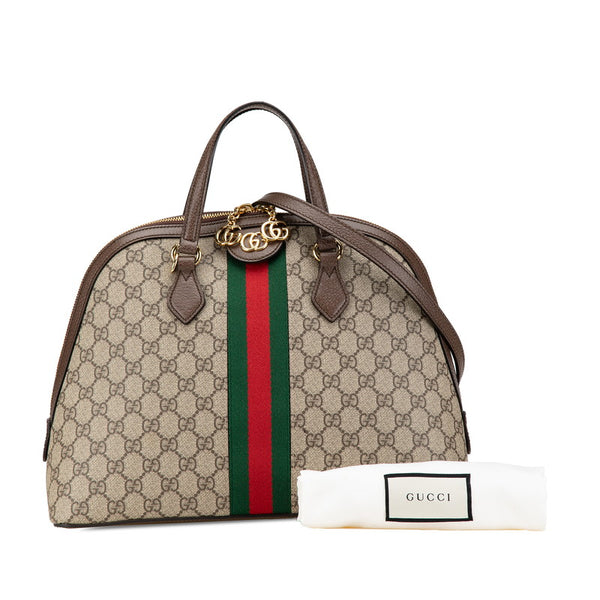 グッチ GGスプリーム オフィディア ハンドバッグ ショルダーバッグ 2WAY 524533 ベージュ ブラウン PVC レザー レディース GUCCI 【中古】