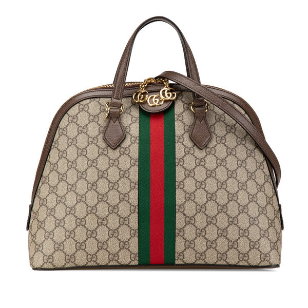 グッチ GGスプリーム オフィディア ハンドバッグ ショルダーバッグ 2WAY 524533 ベージュ ブラウン PVC レザー レディース GUCCI 【中古】