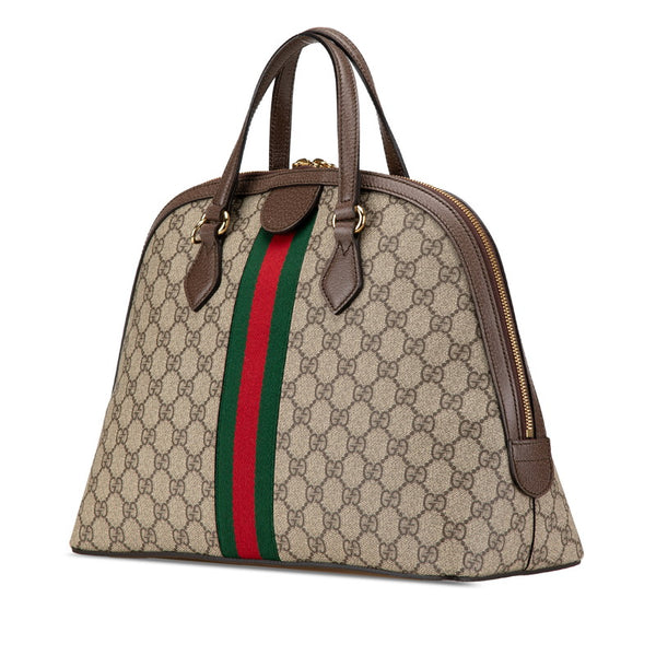 グッチ GGスプリーム オフィディア ハンドバッグ ショルダーバッグ 2WAY 524533 ベージュ ブラウン PVC レザー レディース GUCCI 【中古】