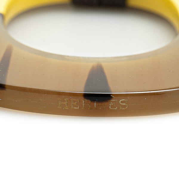 エルメス ラッカー ネックレス ブラウン イエロー バッファローホーン レディース HERMES 【中古】