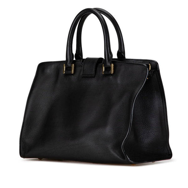 サンローラン Yライン カバス ハンドバッグ ショルダーバッグ 2WAY ブラック レザー レディース SAINT LAURENT 【中古】