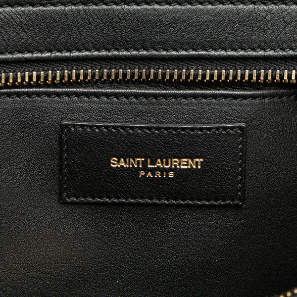 サンローラン Yライン カバス ハンドバッグ ショルダーバッグ 2WAY ブラック レザー レディース SAINT LAURENT 【中古】