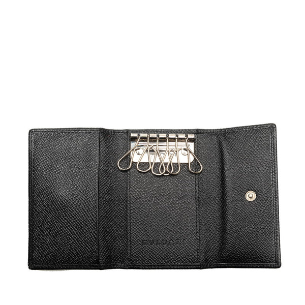ブルガリ ブルガリブルガリ 6連 キーケース ブラック レザー レディース BVLGARI 【中古】