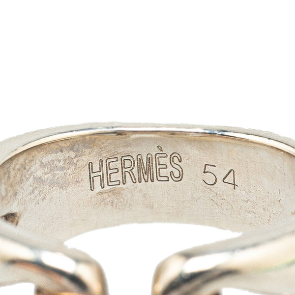 エルメス ヒストリー リング Hロゴ リング 指輪 #54 シルバー ゴールド SV925 シルバー レディース HERMES 【中古】