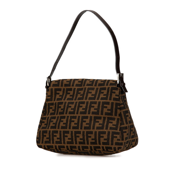 フェンディ ズッカ マンマバケット ハンドバッグ ワンショルダーバッグ 26325 ブラウン キャンバス レザー レディース FENDI 【中古】
