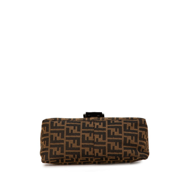 フェンディ ズッカ マンマバケット ハンドバッグ ワンショルダーバッグ 26325 ブラウン キャンバス レザー レディース FENDI 【中古】