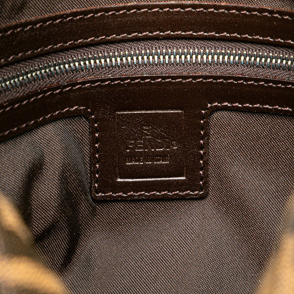 フェンディ ズッカ マンマバケット ハンドバッグ ワンショルダーバッグ 26325 ブラウン キャンバス レザー レディース FENDI 【中古】
