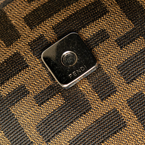 フェンディ ズッカ マンマバケット ハンドバッグ ワンショルダーバッグ 26325 ブラウン キャンバス レザー レディース FENDI 【中古】