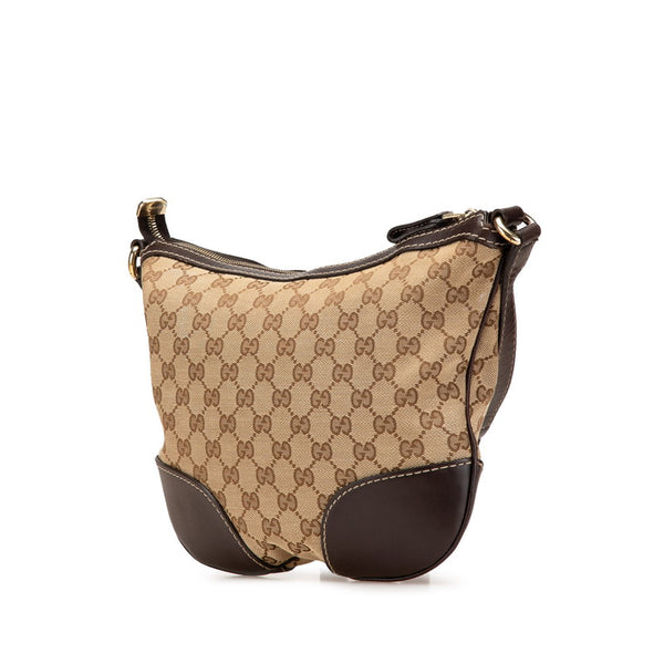 グッチ GGキャンバス ラブリーハート ショルダーバッグ 257072 ベージュ ブラウン キャンバス レザー レディース GUCCI 【中古】