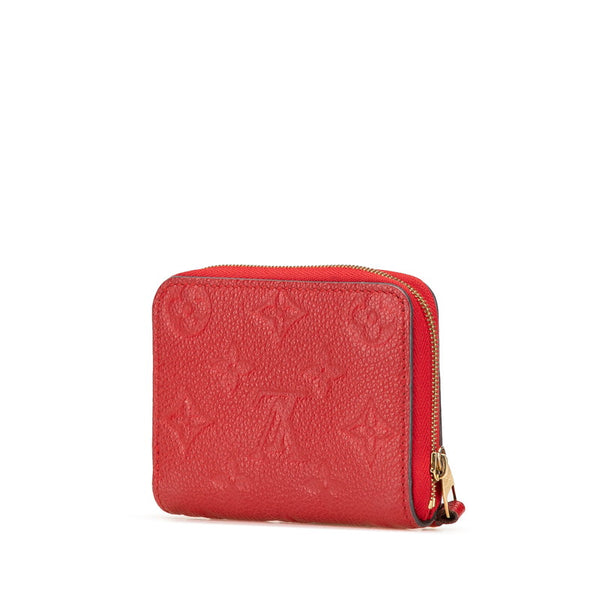 ルイ ヴィトン モノグラム アンプラント ジッピー コインパース コインケース M60740 レッド レザー レディース LOUIS VUITTON 【中古】