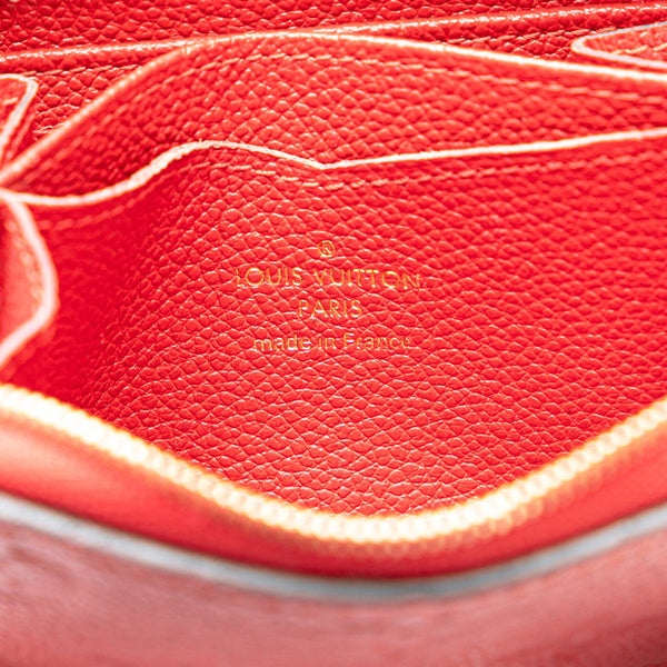 ルイ ヴィトン モノグラム アンプラント ジッピー コインパース コインケース M60740 レッド レザー レディース LOUIS VUITTON 【中古】