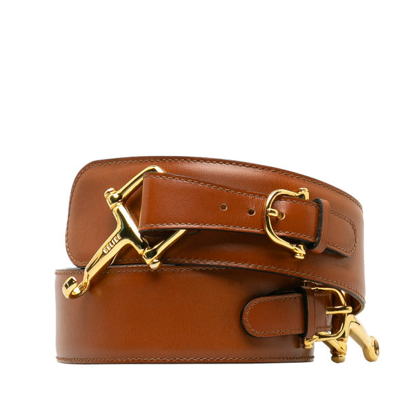 セリーヌ ホースビット ベルト ブラウン レザー レディース CELINE 【中古】