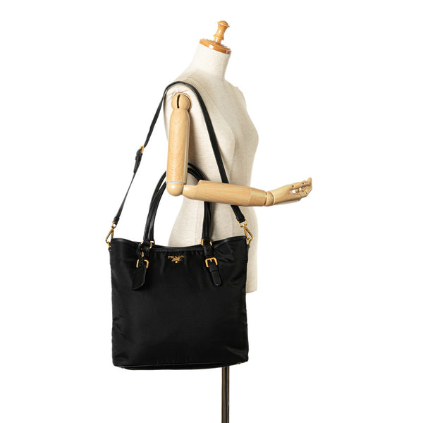 プラダ ハンドバッグ ショルダーバッグ 2WAY ブラック ナイロン レザー レディース PRADA 【中古】