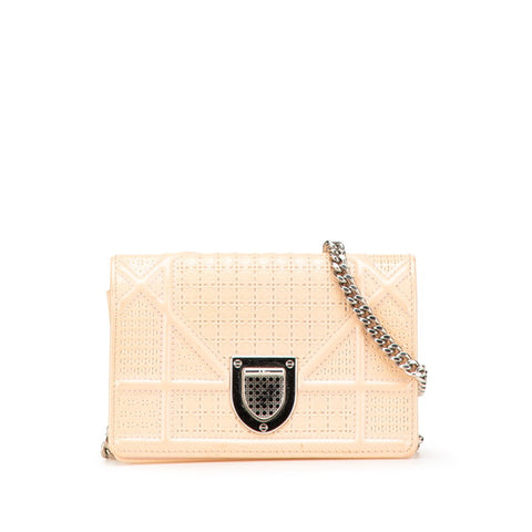 ディオール ディオラマ ミニチェーンショルダーバッグ ベージュ パテントレザー レディース Dior 【中古】