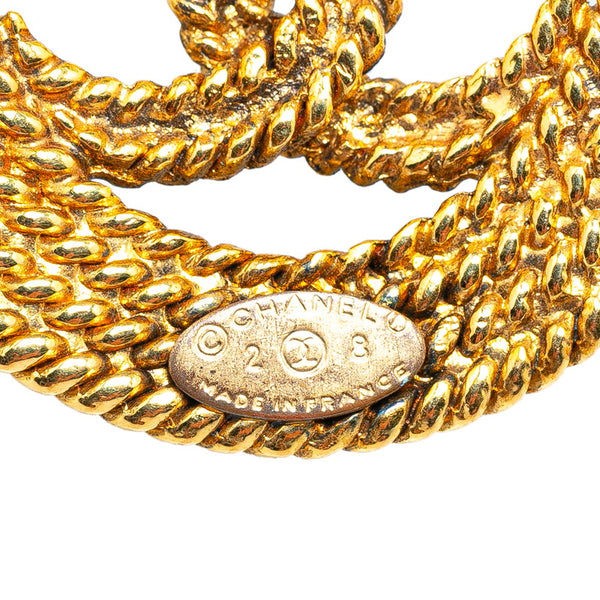 シャネル ココマーク チェーン ラウンド ブローチ ゴールド メッキ レディース CHANEL 【中古】