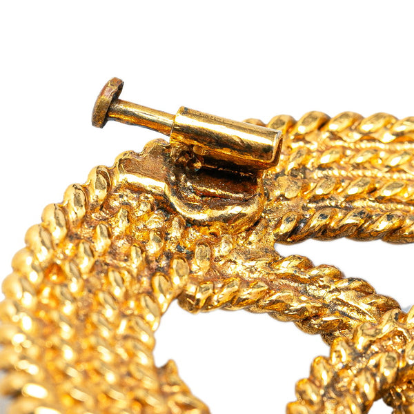 シャネル ココマーク チェーン ラウンド ブローチ ゴールド メッキ レディース CHANEL 【中古】