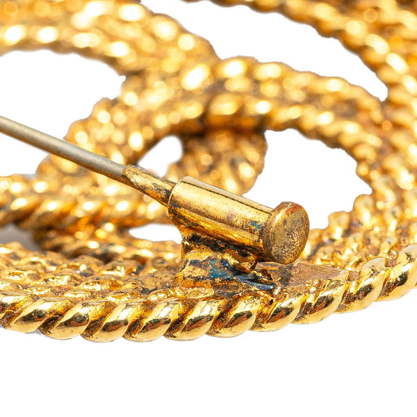 シャネル ココマーク チェーン ラウンド ブローチ ゴールド メッキ レディース CHANEL 【中古】