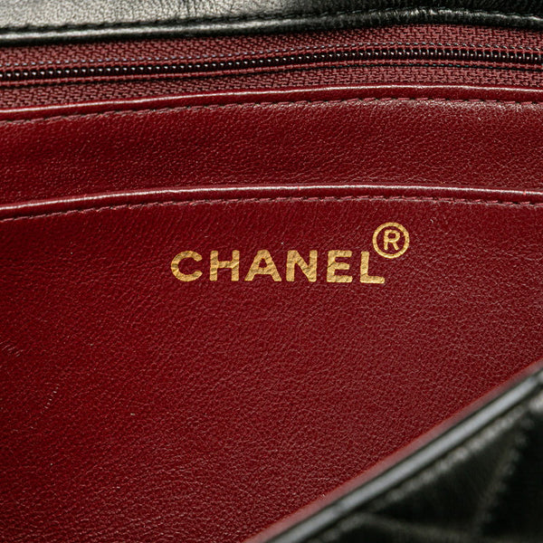 シャネル ダイアナ25 ココマーク チェーン ショルダーバッグ ブラック ラムスキン レディース CHANEL 【中古】