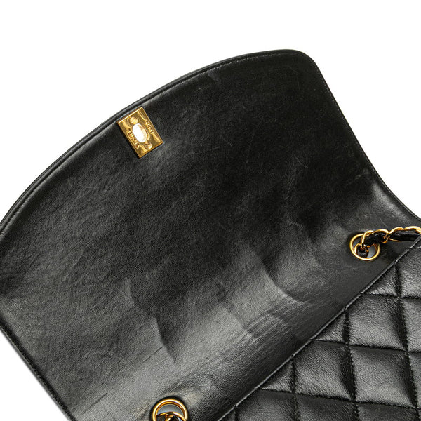 シャネル ダイアナ25 ココマーク チェーン ショルダーバッグ ブラック ラムスキン レディース CHANEL 【中古】