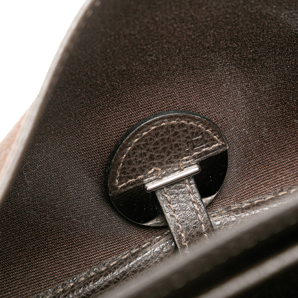 エルメス コロラドPM ショルダーバッグ ブラウン トワルオフィシエ ヴァッシュリエジェ レディース HERMES 【中古】