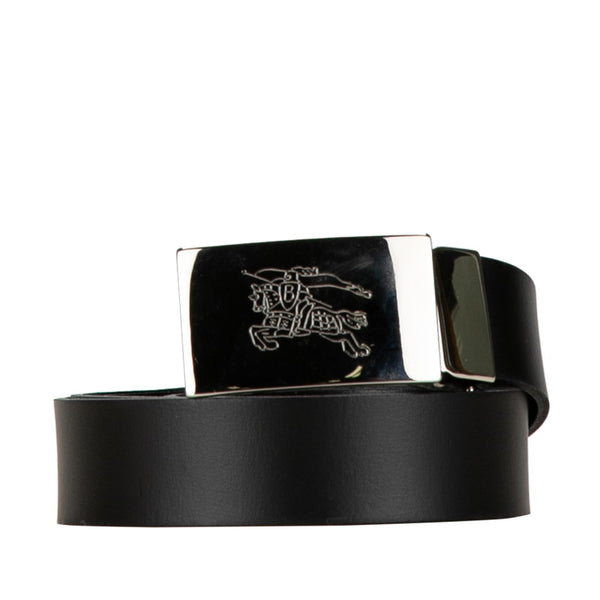 バーバリー ホースロゴ ベルト サイズ：42/105 ブラック レザー メンズ BURBERRY 【中古】