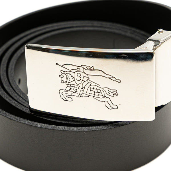 バーバリー ホースロゴ ベルト サイズ：42/105 ブラック レザー メンズ BURBERRY 【中古】