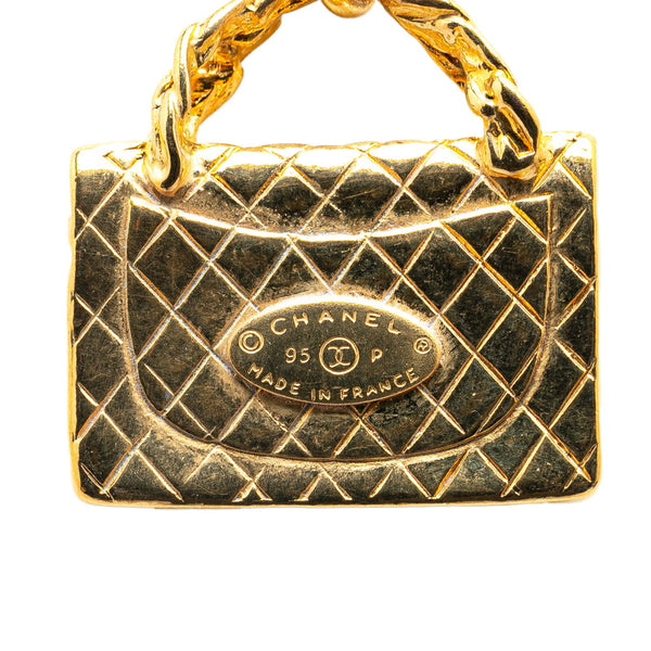 シャネル ヴィンテージ ココマーク マトラッセ バッグ モチーフ ネックレス ゴールド メッキ レディース CHANEL 【中古】