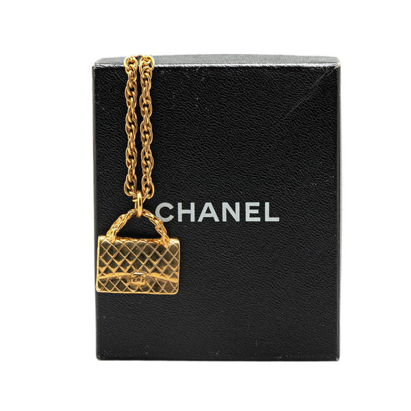 シャネル ヴィンテージ ココマーク マトラッセ バッグ モチーフ ネックレス ゴールド メッキ レディース CHANEL 【中古】