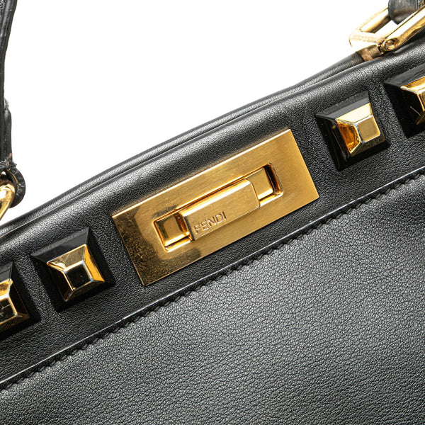 フェンディ ピーカブー スタッズ ハンドバッグ ショルダーバッグ 2WAY 8BN290 ブラック レザー レディース FENDI 【中古】