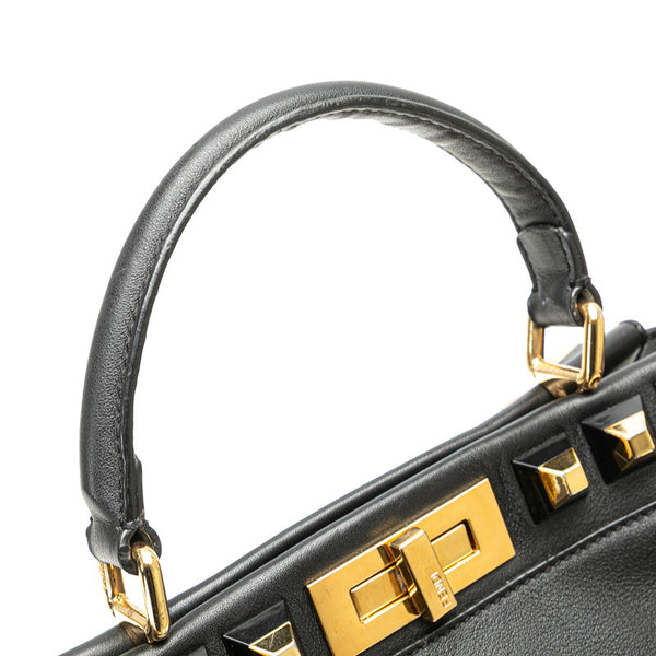 フェンディ ピーカブー スタッズ ハンドバッグ ショルダーバッグ 2WAY 8BN290 ブラック レザー レディース FENDI 【中古】