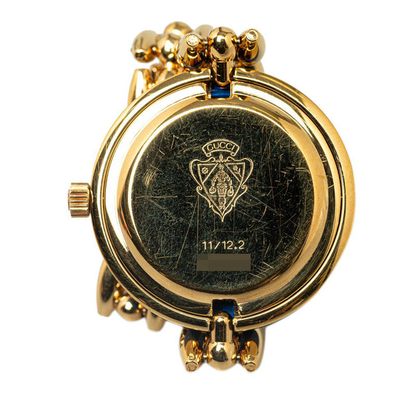 グッチ チェンジベゼル 腕時計 クオーツ ホワイト文字盤 メッキ レディース GUCCI 【中古】