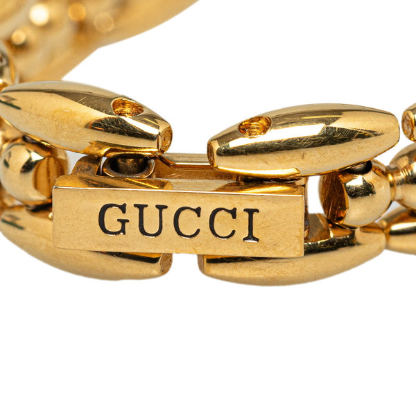 グッチ チェンジベゼル 腕時計 クオーツ ホワイト文字盤 メッキ レディース GUCCI 【中古】