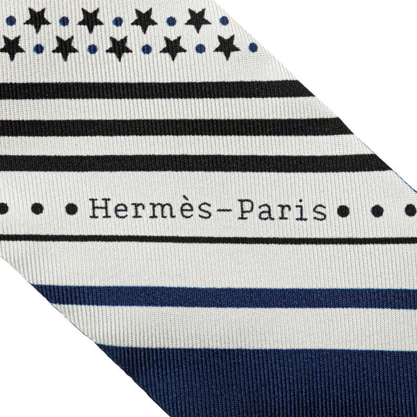 エルメス ツイリー Festival des Amazones アマゾンの祭典 スカーフ ネイビー ブラック ホワイト シルク レディース HERMES 【中古】