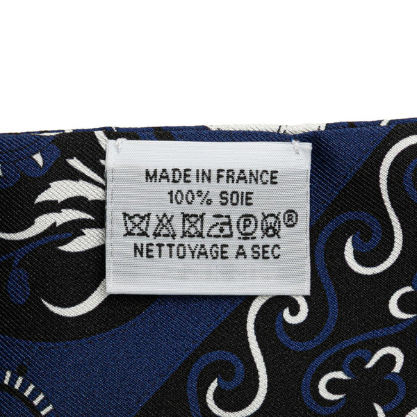 エルメス ツイリー Festival des Amazones アマゾンの祭典 スカーフ ネイビー ブラック ホワイト シルク レディース HERMES 【中古】
