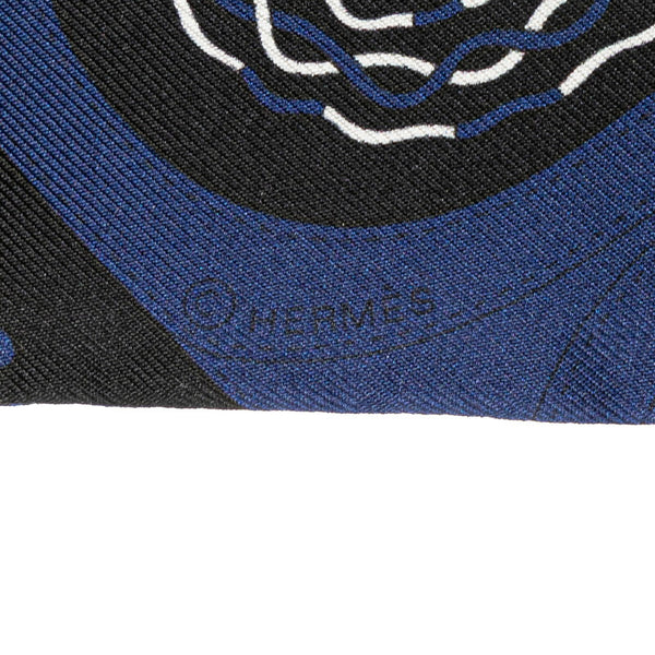エルメス ツイリー Festival des Amazones アマゾンの祭典 スカーフ ネイビー ブラック ホワイト シルク レディース HERMES 【中古】