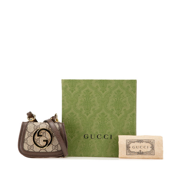 グッチ GGスプリーム インターロッキングG ブロンディ ショルダーバッグ 698635 ブラウン PVC レザー レディース GUCCI 【中古】