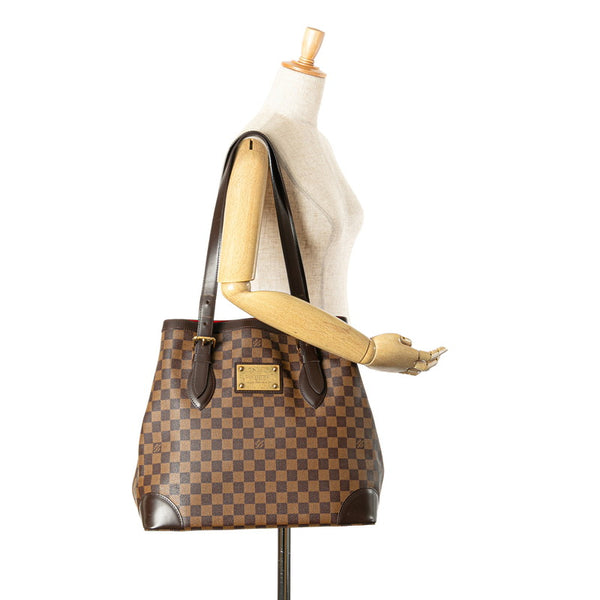 ルイ ヴィトン ダミエ ハムステッドGM ショルダーバッグ トートバッグ N51203 ブラウン PVC レザー レディース LOUIS VUITTON 【中古】