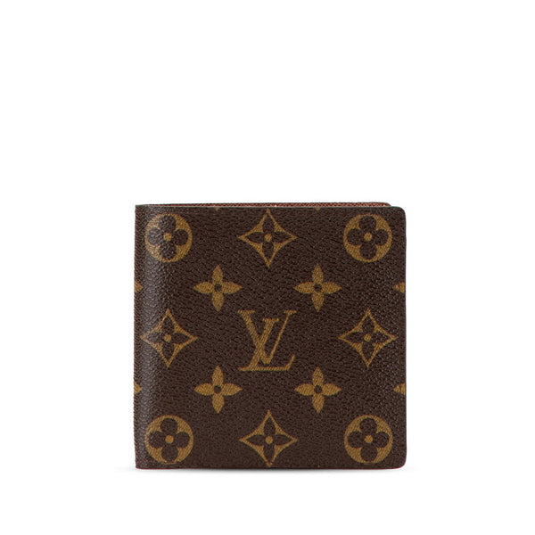 ルイ ヴィトン モノグラム ポルトフォイユ マルコ 二つ折り財布 M61675 ブラウン PVC レザー レディース LOUIS VUITTON 【中古】