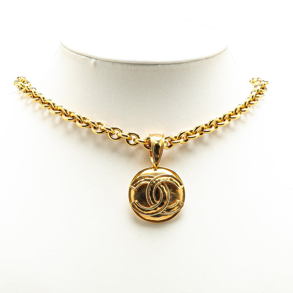シャネル ヴィンテージ ココマーク ラウンド ネックレス ゴールド メッキ レディース CHANEL 【中古】