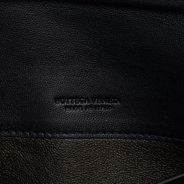 ボッテガヴェネタ イントレチャート 長財布 150509 ネイビー レザー レディース BOTTEGAVENETA 【中古】