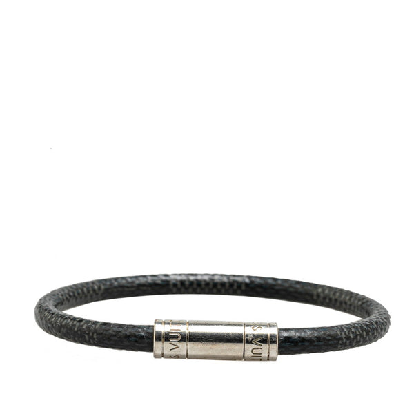 ルイ ヴィトン ダミエ ブラスレ キープ イット ブレスレット M8152E ブラック シルバー PVC メタル メンズ LOUIS VUITTON 【中古】