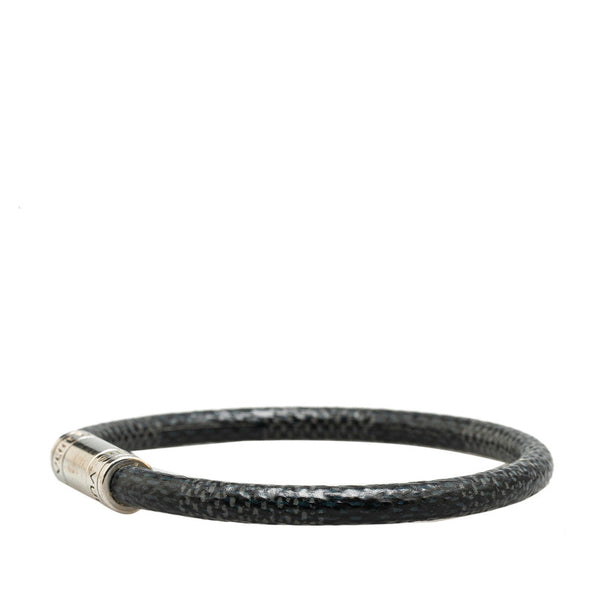 ルイ ヴィトン ダミエ ブラスレ キープ イット ブレスレット M8152E ブラック シルバー PVC メタル メンズ LOUIS VUITTON 【中古】