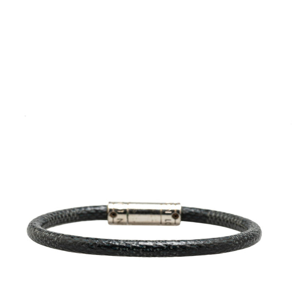 ルイ ヴィトン ダミエ ブラスレ キープ イット ブレスレット M8152E ブラック シルバー PVC メタル メンズ LOUIS VUITTON 【中古】